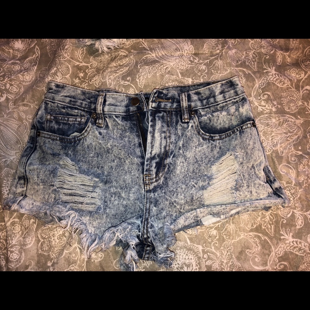 Denim short shorts